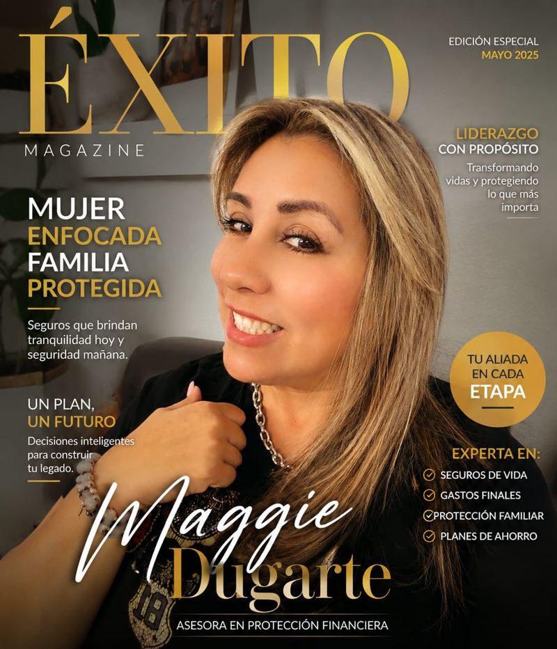 Maggie Dugarte en la portada de Éxito Magazine